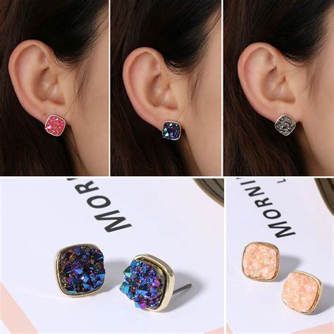 amazon stone earrings|natural stone stud earrings.